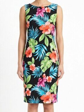 AGB Tropical Print Sheath Dress- Sz. 8